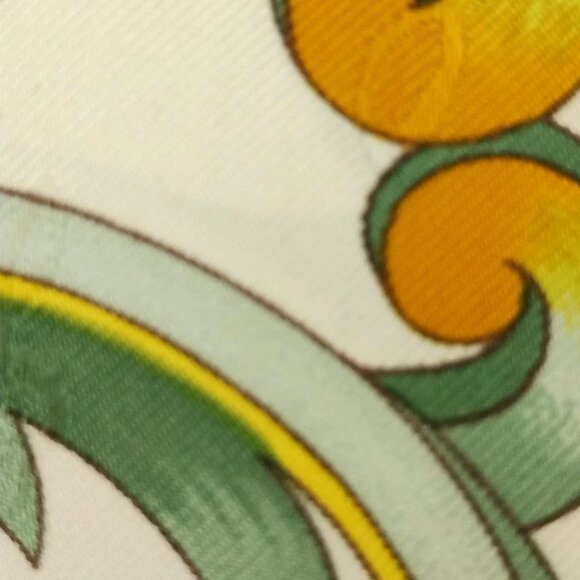 Auth HERMES Carre 90 - White Yellow Multi Scarf - Picture 5 of 9